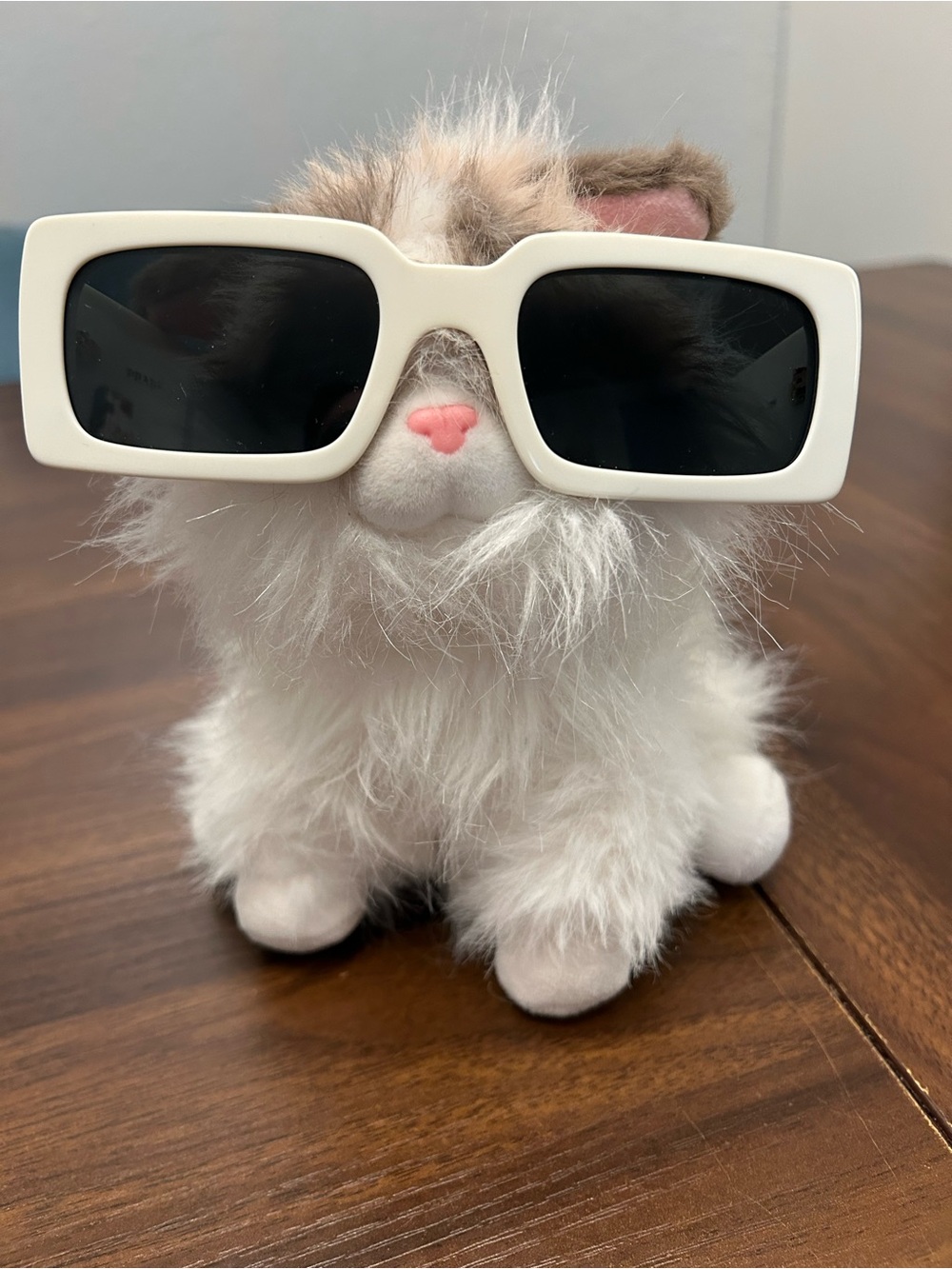 Prada White Rectangular Chunky Sunglasses with Black Lenses - Picture 6 of 7